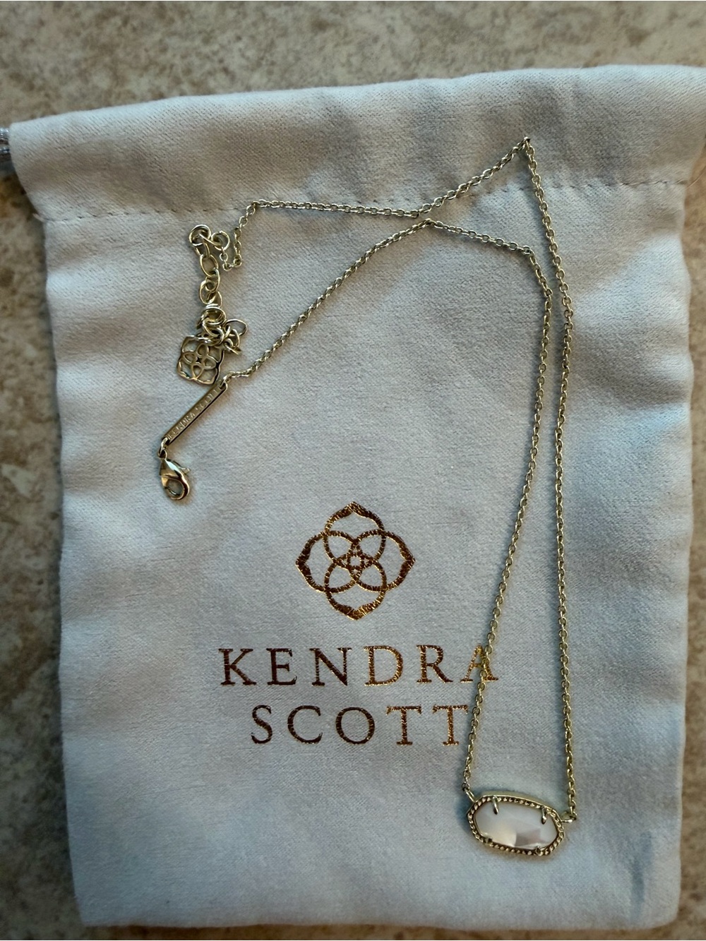 Kendra Scott Elisa Gold Mother of Pearl Pendant Necklace